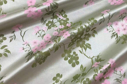 Peach Blossom Damask Fabric: Vintage Style Rayon Jacquard (67"W)