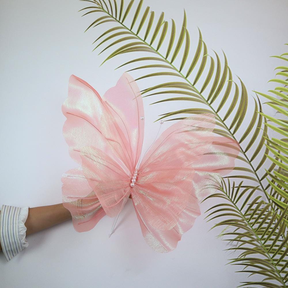 Large Silk Butterfly: Wedding Decor, Floral Centerpiece, Photo Booth Prop