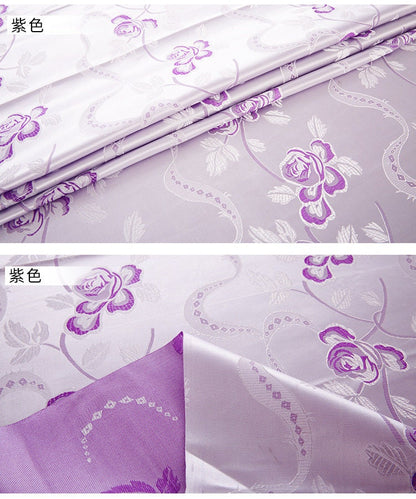 Tissu brocart de soie à motif floral : Damas en rayonne 45 po de large - Ruban rose