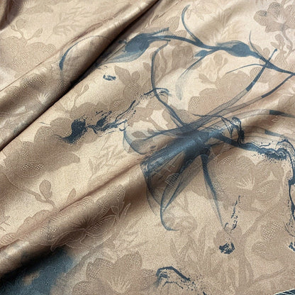 Floral Botanical Print Fabric: 55"W Polyester Spandex Blend