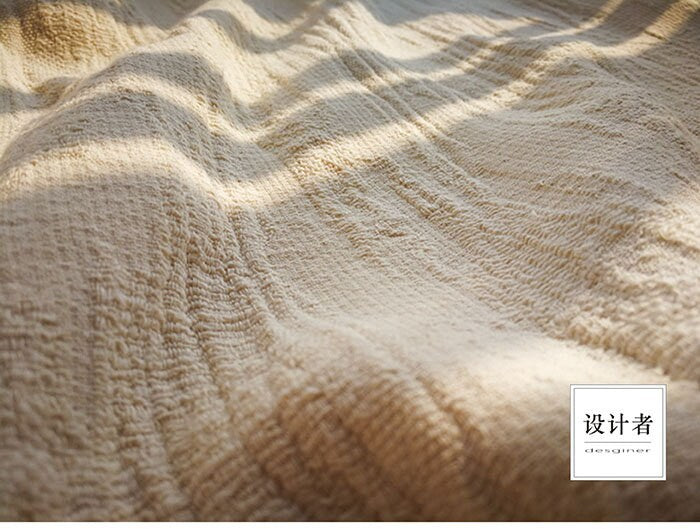 Jacquard Linen Fabric: Thick Zen Style, Sustainable Cotton (53"W)