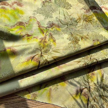 Rayon Silk Jacquard Xiangyun Fabric, Bamboo Spring Mist Handwoven Fabric for Clothing, Dressmaking, and Craf" Wide