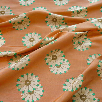 Tissu brocart à fleurs d'oranger : satin jacquard pour couture et matelassage, 150 cm de large