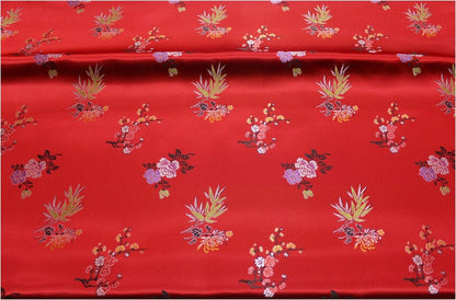 Floral Brocade Fabric: Silk Rayon Blend, 35" Wide