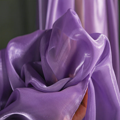 Purple & Gold Organza Fabric: 55" Wide Stiff Designer Material