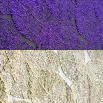 Metallic Leaf Jacquard Fabric: 3D Texture, 59" Wide, Upholstery & Sewing