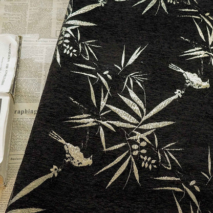 Tissu jacquard bambou doré métallisé : 147 cm de large (ameublement et décoration)