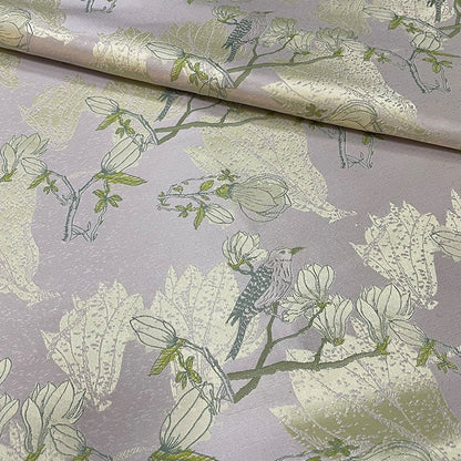 Bird & Flower Jacquard Damask Fabric: 3D Texture Upholstery, Costume, Decor - 56"W