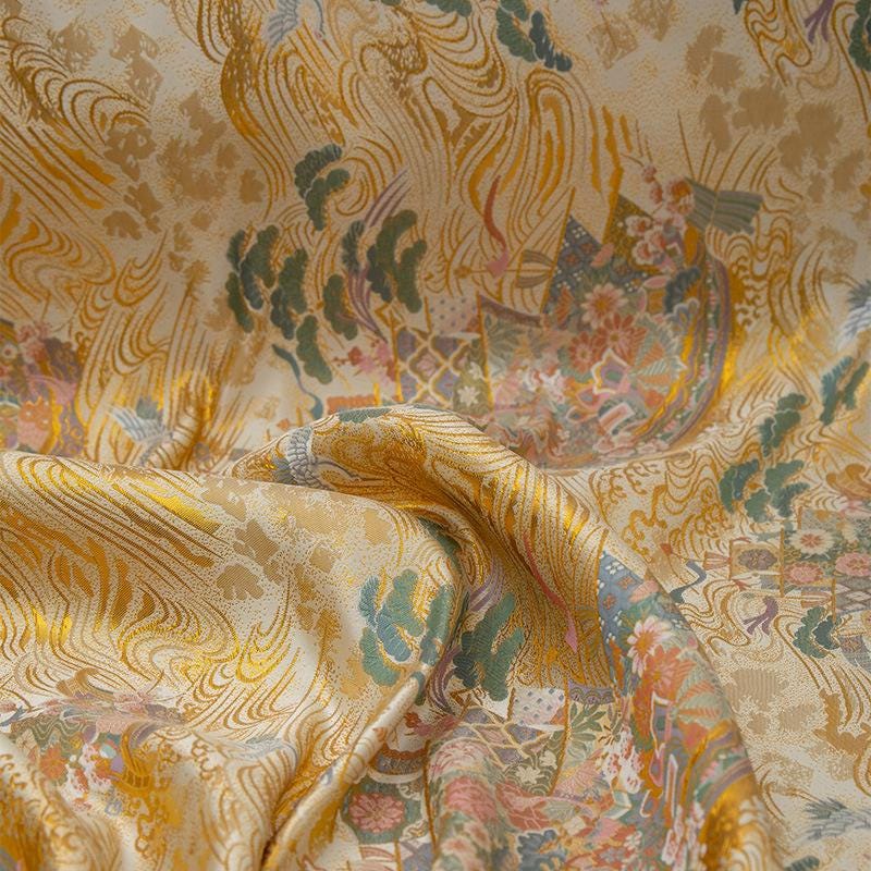 Nishijin Weave Fabric: Japanese Kimono Style Silk Rayon Blend