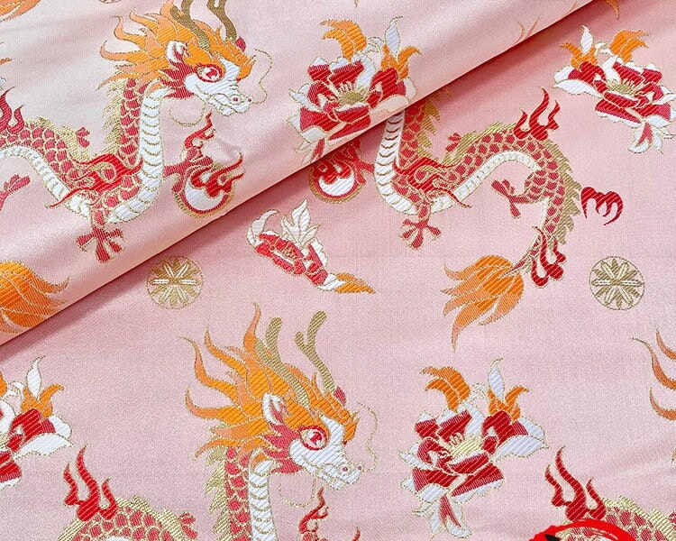 Dragon Jacquard Brocade Fabric: 59"W Rayon Polyester Upholstery