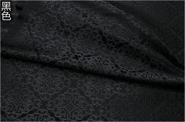 Silk Brocade Fabric: Mongolian Tibetan Style, 29.5"W, Costume & Decor