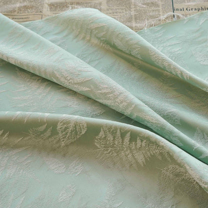 Vintage Jacquard Brocade Fabric: Fern Leaf Sewing Material, 59" Wide