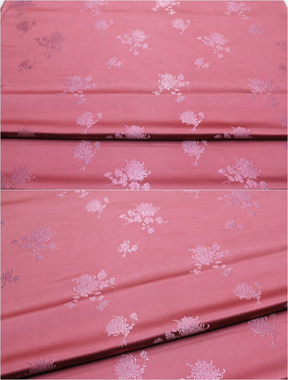 Tissu brocart chrysanthème : Revêtement d'ameublement Cheongsam de style folklorique (largeur 29,5")