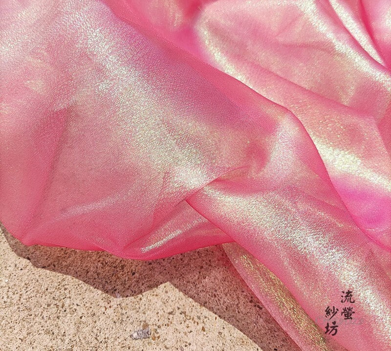 Glitter Starry Gauze Fabric: Colorful Indian Yarn, 59"W, DIY Wedding Decor