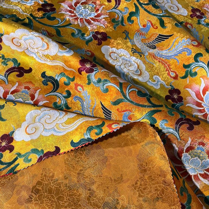 Tissu jacquard floral Phoenix ��� Rayonne Si" Large