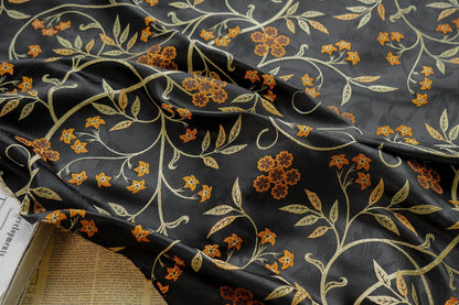 Reversible Jacquard Fabric: Japanese Floral Embossed Weave (60"W)