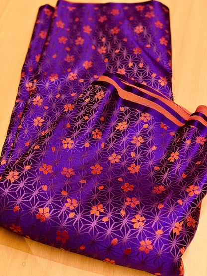 Brocade Fabric: Star Flower Damask, Japanese Wedding Fabric