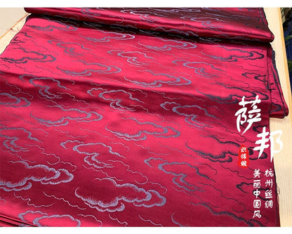 Cloud Brocade Fabric: Silk Rayon Jacquard, Costume Dress Material