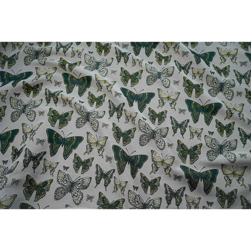 Butterfly Jacquard Fabric: 3D Texture Gold Thread Polyester, 65" Wide
