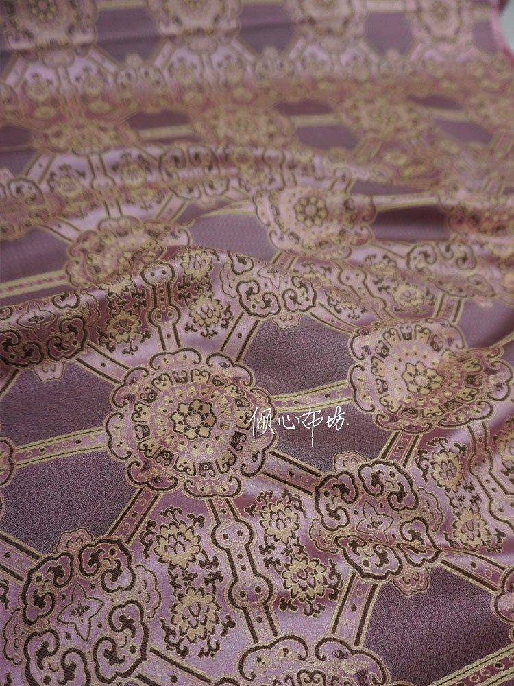 Auspicious Baoxiang Flower Brocade Fabric: Tibetan Robes & Shrines (29.5"W)