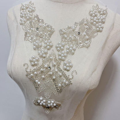 Embroidered Lace Trim: Beaded Sequins, Bridal Wedding Dress Accessory
