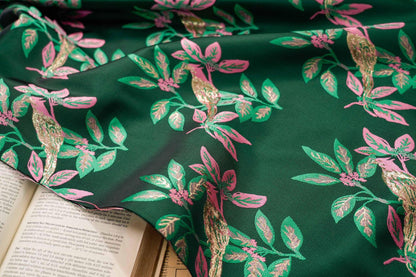 Tissu jacquard à fil doré : tissu 3D décoratif vert et noir, 165 cm de large