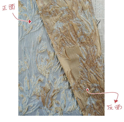 3D Embossed Abstract Floral Yarn-Dyed Fashion Fabric, 56" Wide