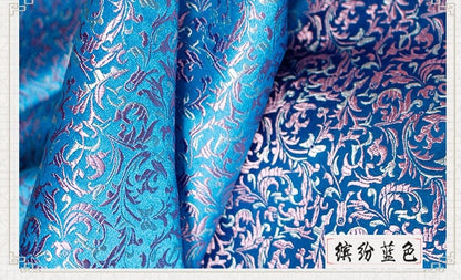 Feather Flower Silk Brocade Fabric - 29.5" Wide