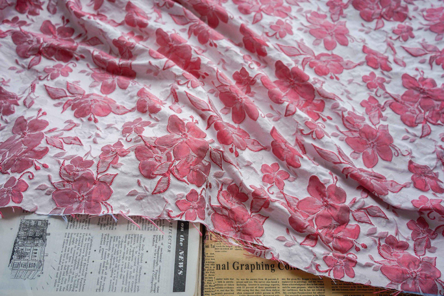 Gold Thread Jacquard Fabric: 3D Oil Painting Texture, Upholstery & Dress Sewing, 55" Wide
