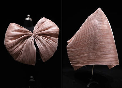 Pleated Organza Fabric: Shiny Crinkled Texture, 55" Wide