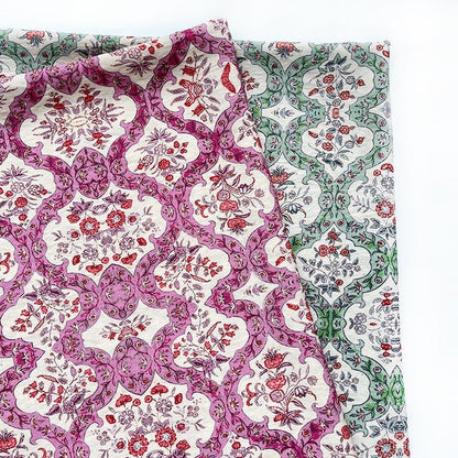 Bohemian Printed Cotton Tablecloth: 59" Wide Sustainable Fabric