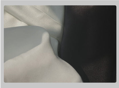 Black and White Satin Silk Fabric: 59" Wide Dress Fabric, Sold by Meter