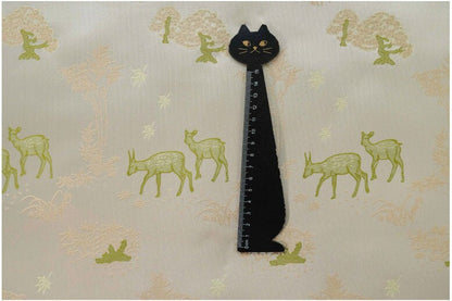 Green Deer Faux Silk Brocade Fabric: 59" Wide, By The Meter