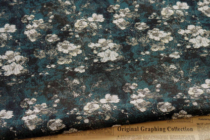 Reversible Jacquard Fabric: 3D Vintage Floral Embossed Upholstery, Costume, Sewing (55"W By 1 yard)