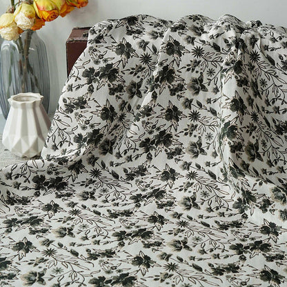 Floral Jacquard Fabric ��� Gold & Silver Threa" Wide