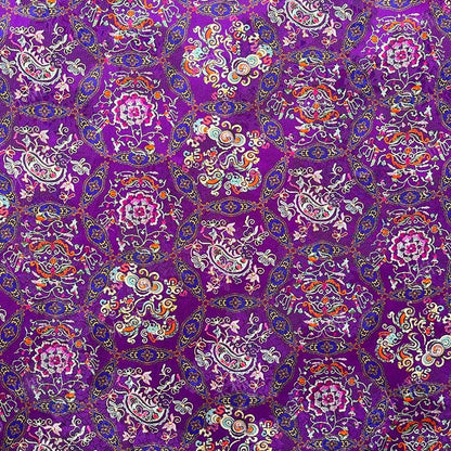 Purple Blossoms ��� New Chinese Style Jacquard Xiangyun Silk Blend