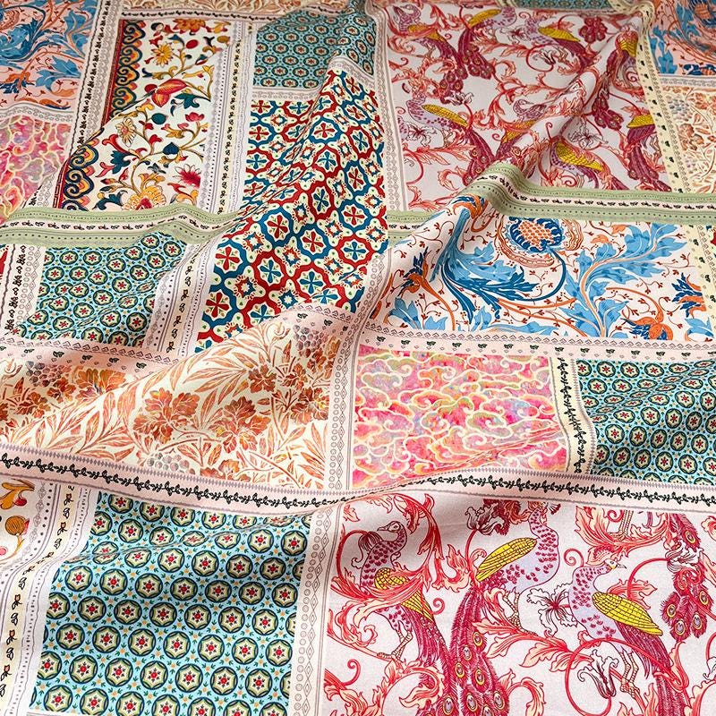 Hand Printed Cotton Sewing Fabric: Indian Quilting & Dress Material