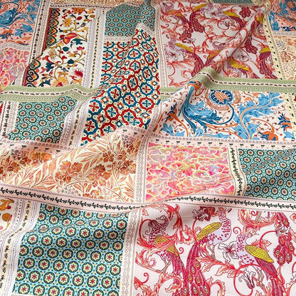 Hand Printed Cotton Sewing Fabric: Indian Quilting & Dress Material