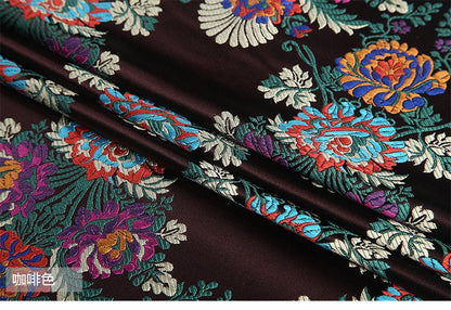 Floral Silk Brocade Fabric: 29.5" Wide, Upholstery & Sewing - By The Meter