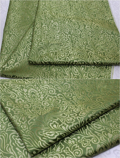 Tissu brocart Queue de Phénix : Damas rouge et noir pour coussin Cheongsam (29,5 po L)