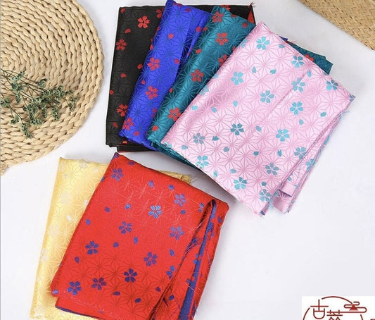 Sakura Jacquard Brocade Fabric: Japanese Style Silk Blend (29.5" Width)