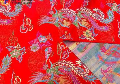 Phoenix Jacquard Satin Fabric: Birds Homage, Upholstery & Sewing (29.5"W)