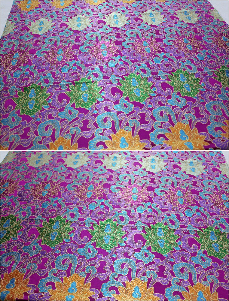 Lotus Brocade Fabric: Chinese Qipao Sewing & Upholstery (29.5" Wide)