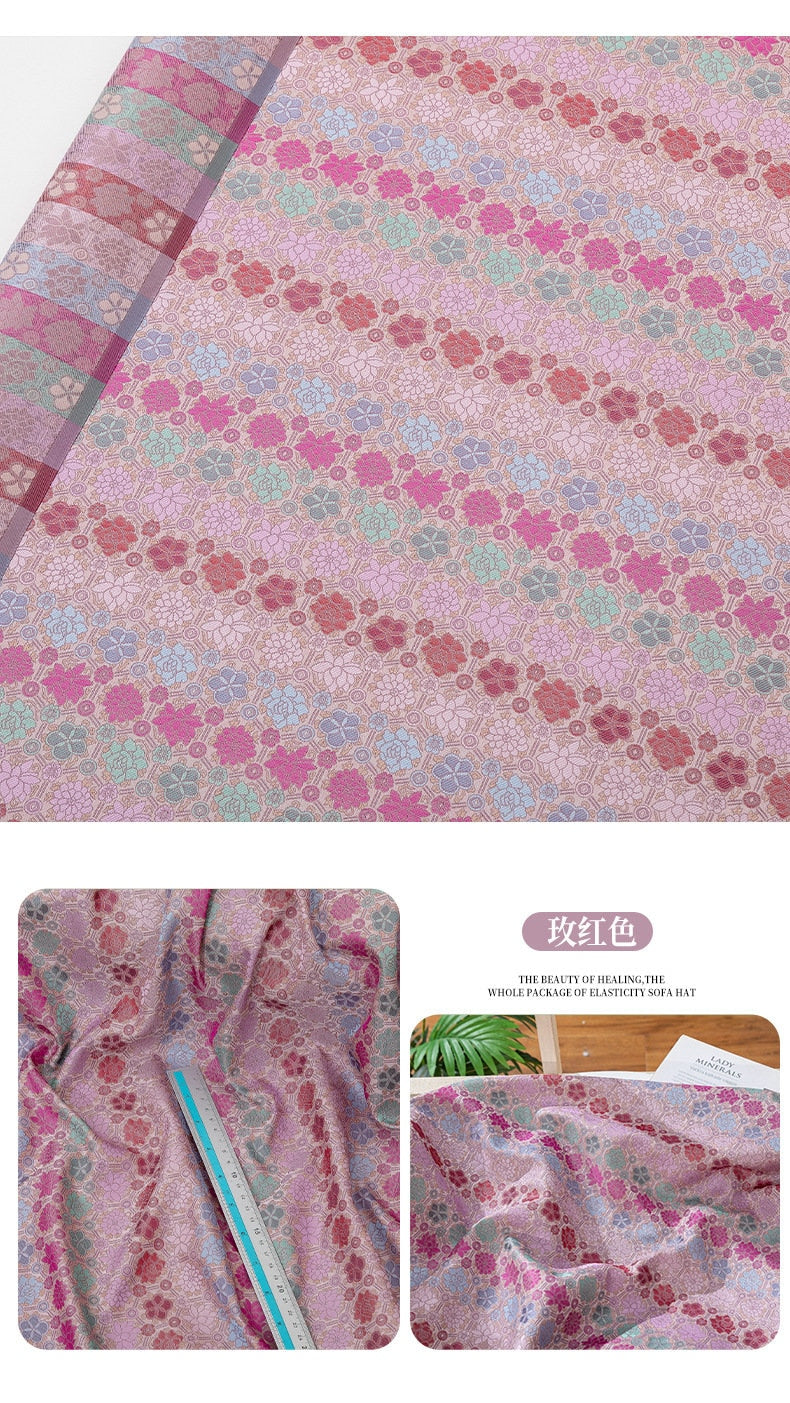 Tissu Nishijin Ori : Jacquard tortue, tissu d’ameublement japonais pour mariages (59 pouces de large, au mètre)