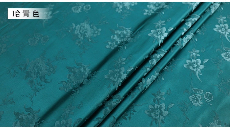 Floral Jacquard Brocade Fabric: Teal Rayon Upholstery, Quilting & Sewing