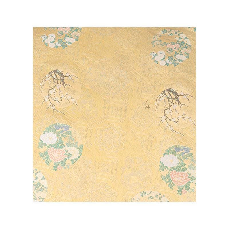 Tissu brocart japonais Nishijin : satin jacquard floral (59 pouces de large)