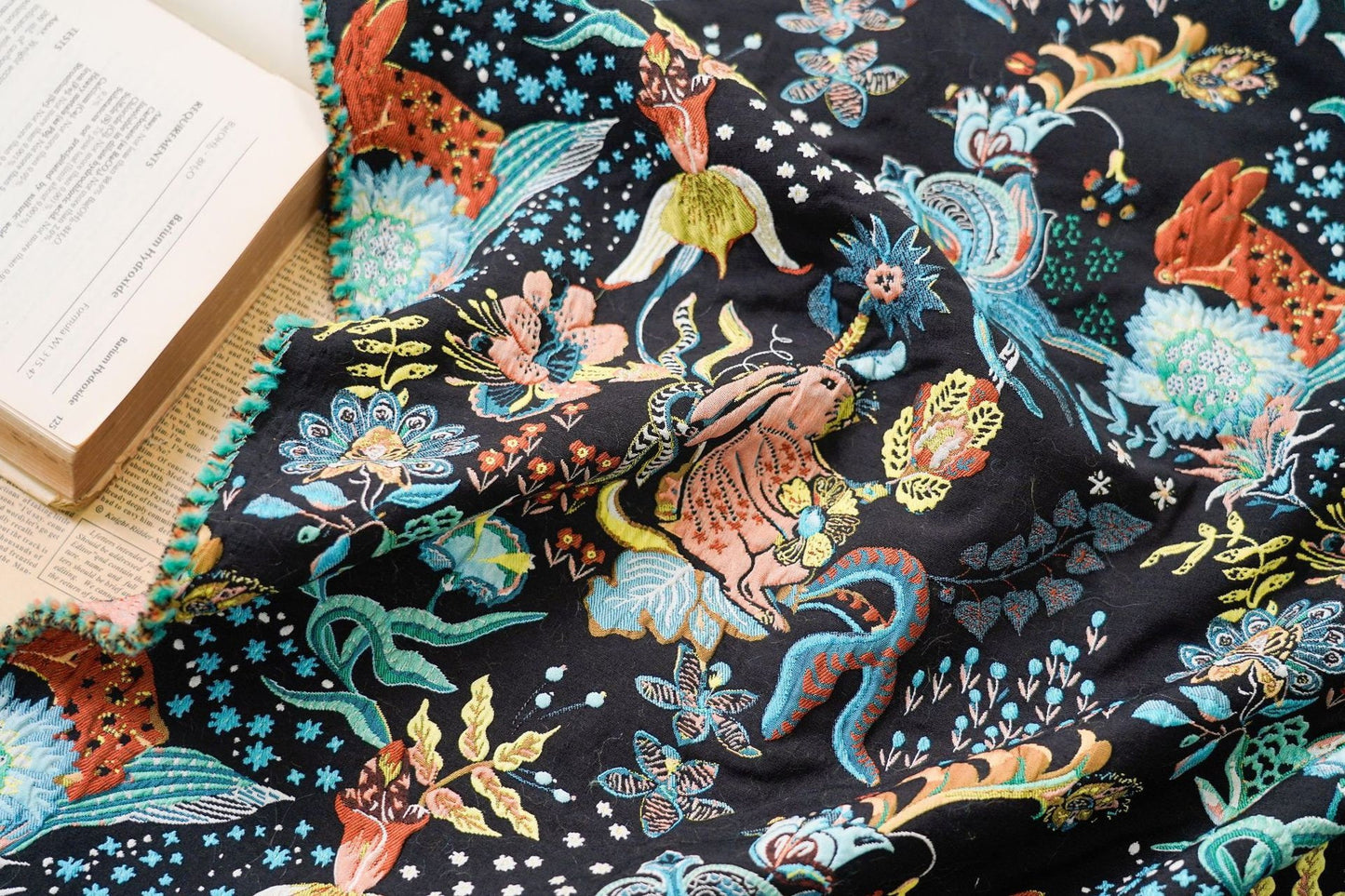 Gold Thread Jacquard Fabric: 3D Floral Upholstery, Quilting - 50"W