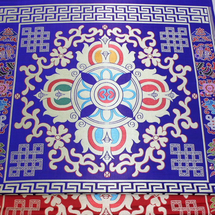 Tissu pour vajra tibétain : mélange de soie et de rayonne, matériau pour coussin de méditation