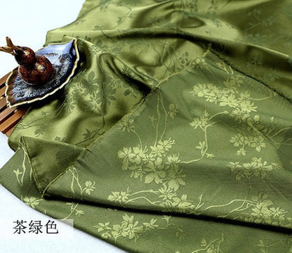 Floral Jacquard Satin Fabric: Two-Sided Antique Cosplay Material - 59" Wide