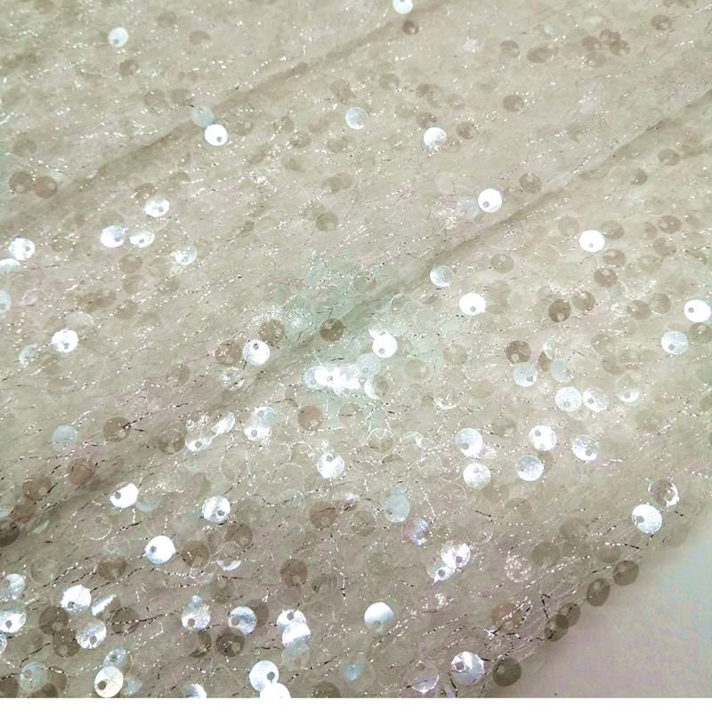 Gradient Sequin Lace Fabric: Colorful Beaded Symphony, 49"W
